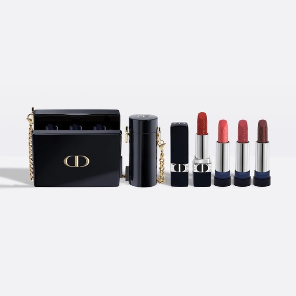 NWT Dior Limited Edition Rouge Dior Minaudière Lipstick Set with Clutch - Picture 1 of 1